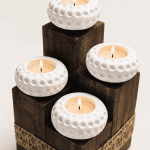 Porta Velas de Madera – 4 Velas Modelo 2